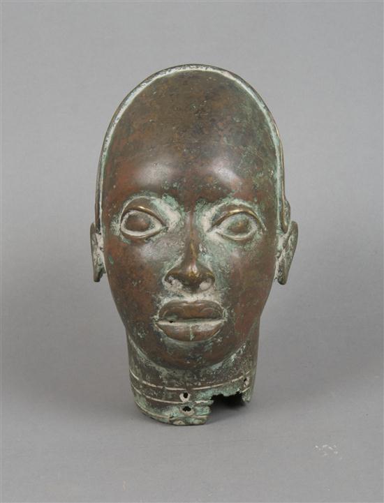 A Cast Bronze Bust Ife depicting