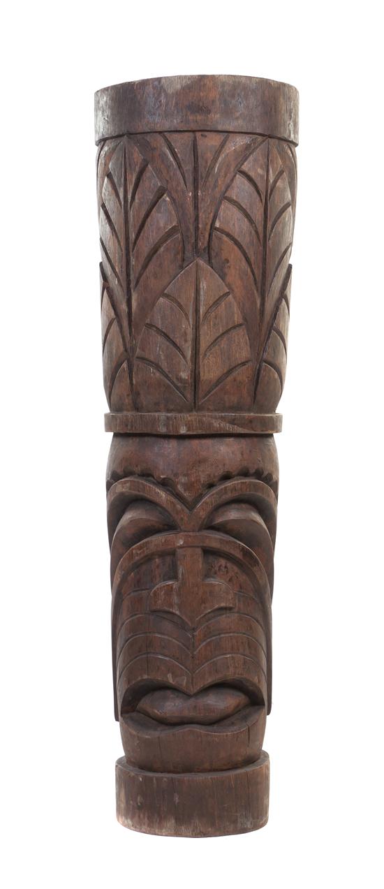 A Carved Wood Tiki Totem having 1554b6