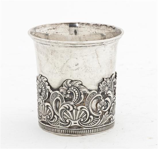 A Russian Silver Beaker of tapering