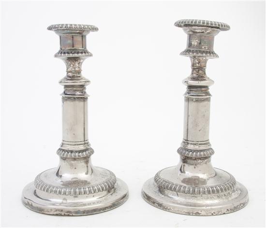 A Pair of Silverplate Candlesticks
