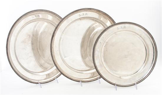 * Three Sheffield Plate Platters