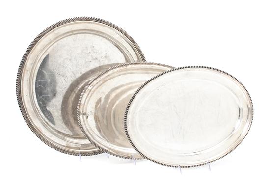 * A Group of Five Silverplate Serving