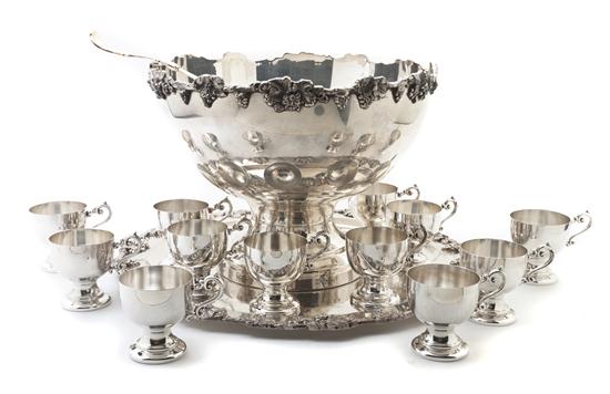 An American Silverplate Punch Service