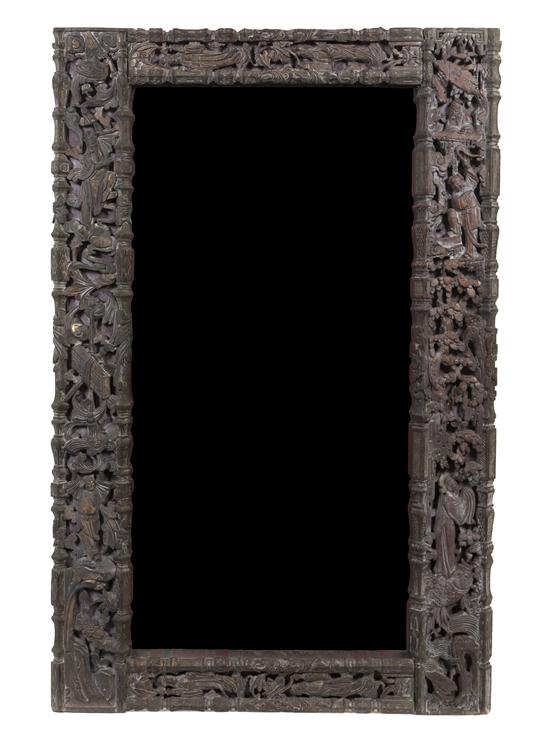  A Chinese Carved Wood Mirror 155528