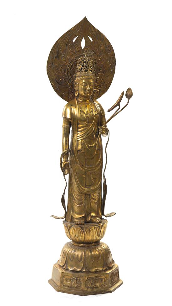 A Large Bronze Model of Guanyin the