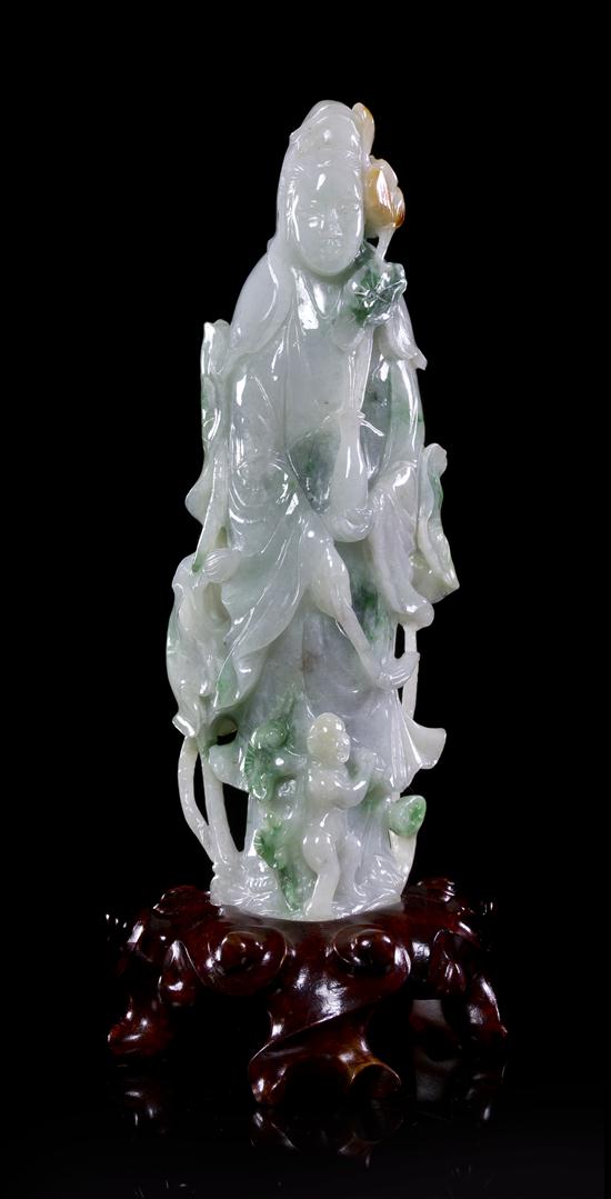 * A Jadeite Carving of a Woman of white