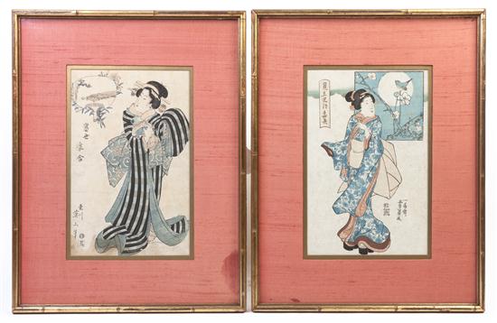 Two Japanese Woodblock Prints comprising 15553f