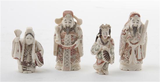 Four Japanese Carved Ivory Articles 155549