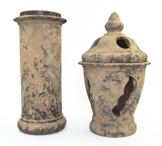 Two Chinese Ceramic Chimney Caps 155543