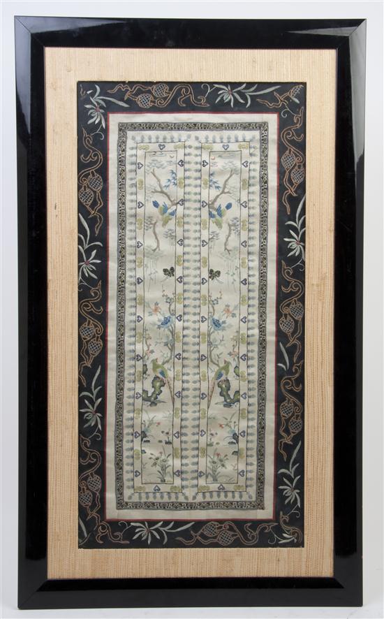 A Framed Set of Chinese Silk Sleeve