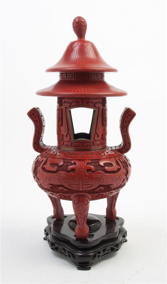  A Chinese Cinnabar Red Resin 15556e