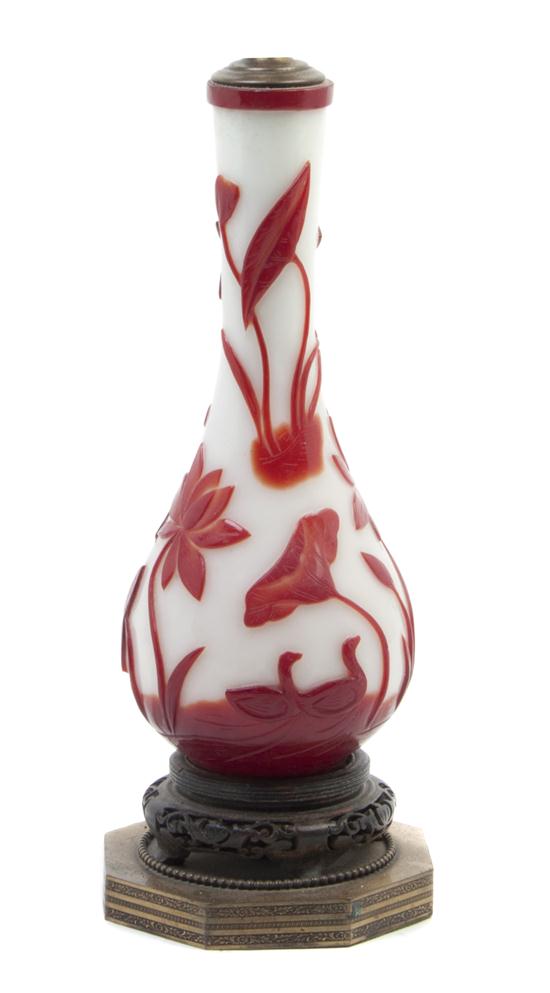 * A Chinese Peking Glass Vase of bottle