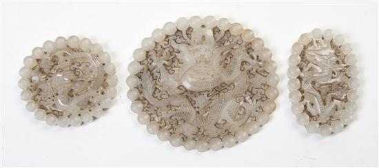Three Carved Jade Medallions each 155578