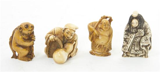 A Collection of Four Ivory Netsuke