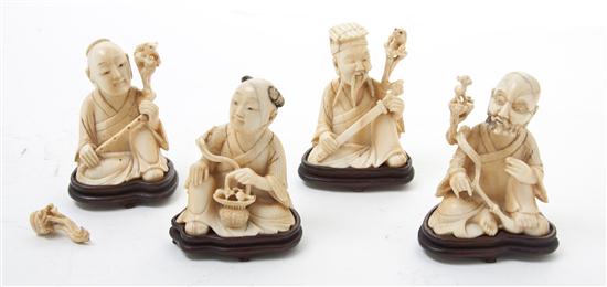 Four Chinese Marine Ivory Figures