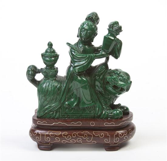 A Chinese Malachite Figural Carving 1555ab
