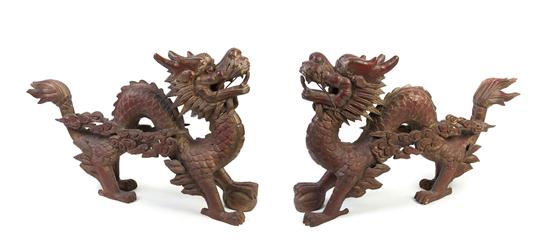  A Pair of Chinese Carved Wood 1555cb