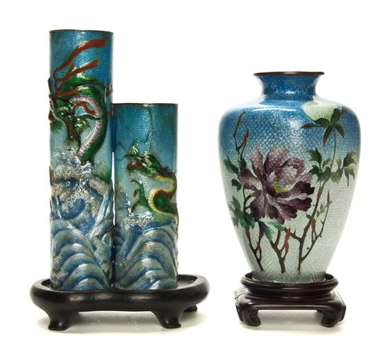 Two Japanese Cloisonne Vases one