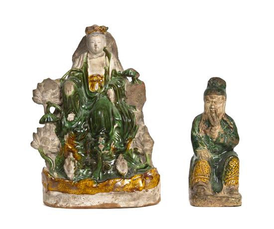 A Group of Two Ming Pottery Figures 1555e5