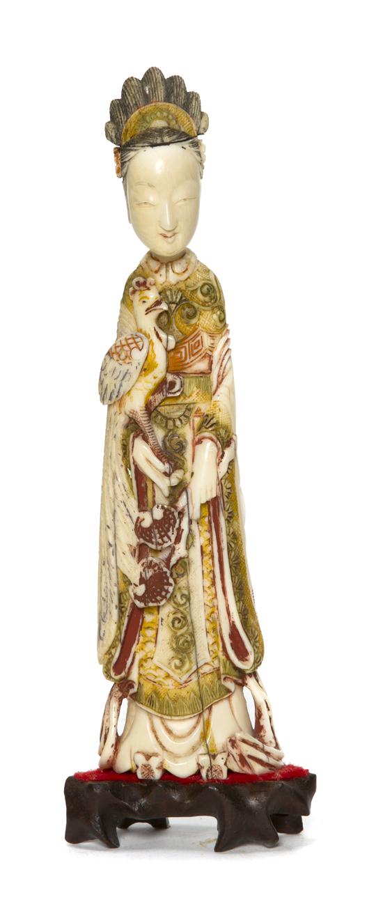A Polychrome Decorated Ivory Figure