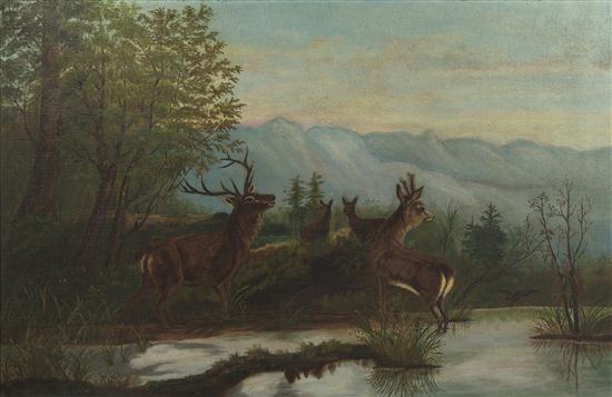 American School (19th century) Deer