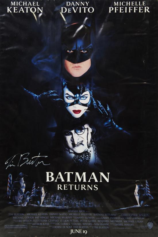 A Batman Returns Movie Poster signed