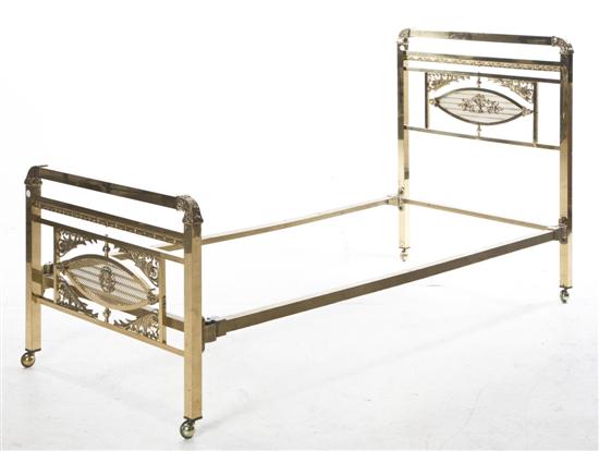 *Two Neoclassical Brass Beds each with