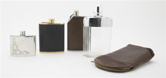 A Group of Four Flasks of various