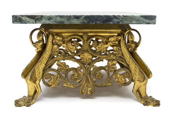 A Victorian Gilt Bronze and Marble