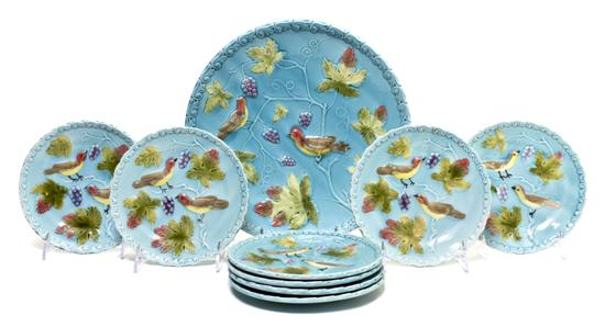 A Majolica Dessert Service comprising 1557a0