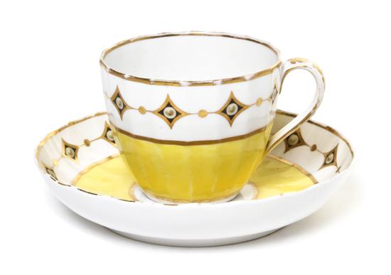 *A Derby Porcelain Cup and Saucer