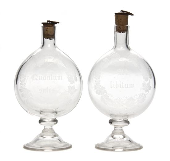 A Pair of Etched Glass Apothecary 1557cc