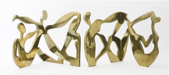 A Pair of Modernist Gilt Bronze