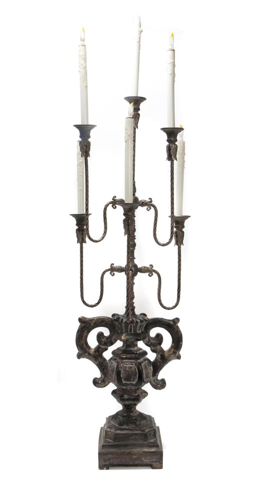 A Cast Metal Six Light Lamp the 155803