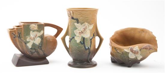 A Group of Three Roseville Pottery Articles