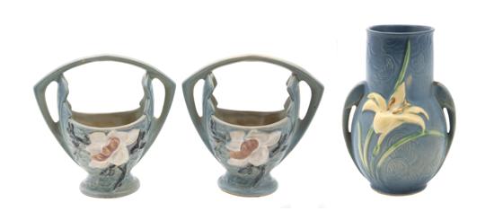 A Near Pair of Roseville Pottery 1557ff