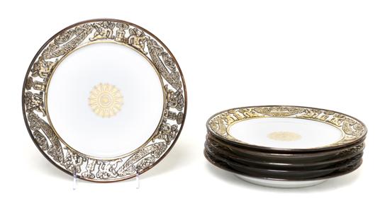 *A Set of Six Sevres Style Plates having