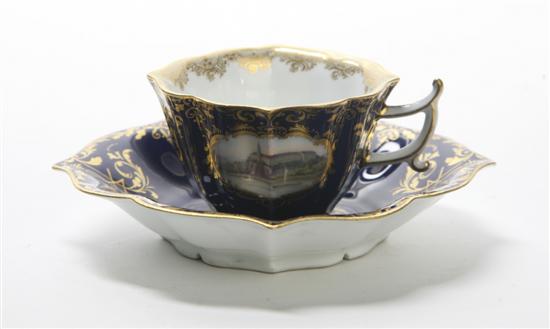 *A Meissen Cup and Saucer each with