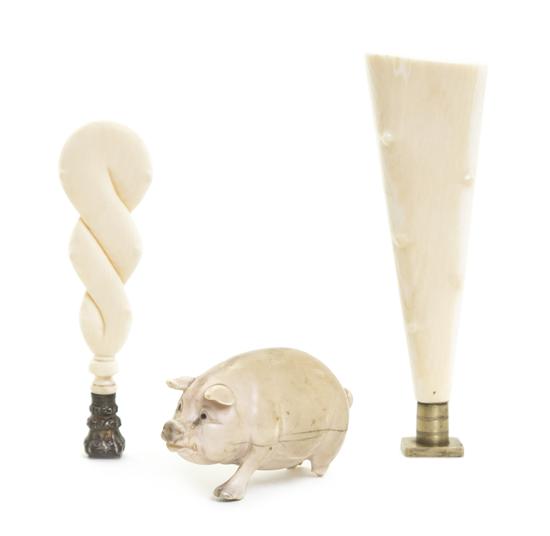 *A Collection of Three Continental Ivory