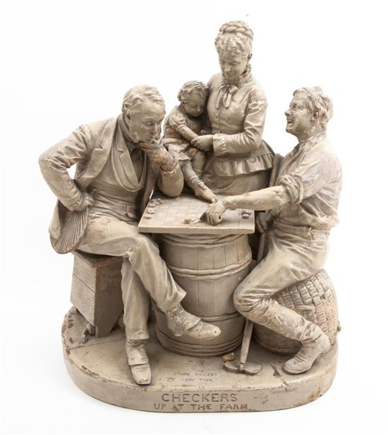 A John Rogers Figural Group Checkers