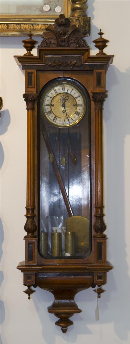 A Victorian Walnut Regulator Clock 155830