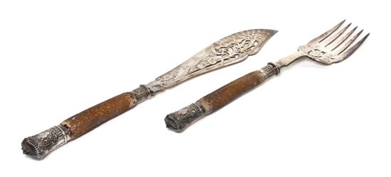 An English Silverplate and Antler 15586c