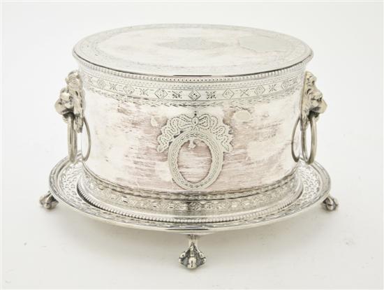 A Sheffield Plate Biscuit Caddy 155880