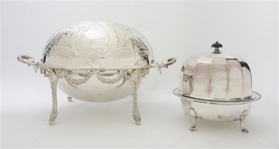 Two English Silverplate Serving