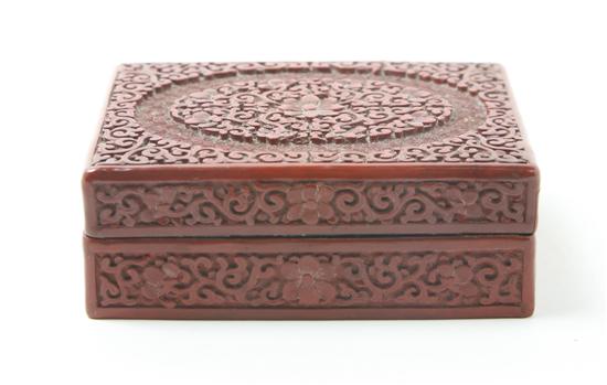 A Carved Cinnabar Lacquered Box
