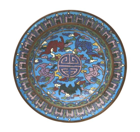 A Chinese Cloisonne Saucer having central