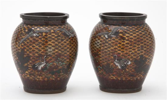 A Pair of Japanese Cloisonne Vases 1558b0