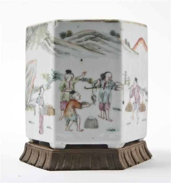 A Chinese Porcelain Vase of hexagonal