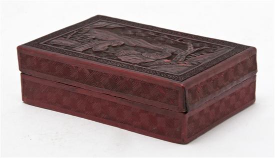 A Cinnabar Lacquer Box of rectangular 1558d9