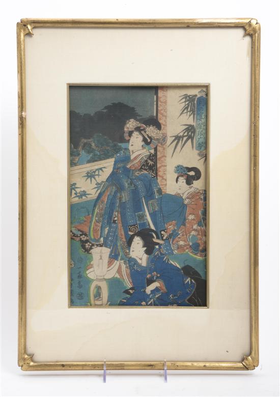 A Japanese Woodblock Print Triptych 1558f1